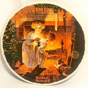 Norman Rockwell '79 Christmas Plate SOMEBODYS UP THERE